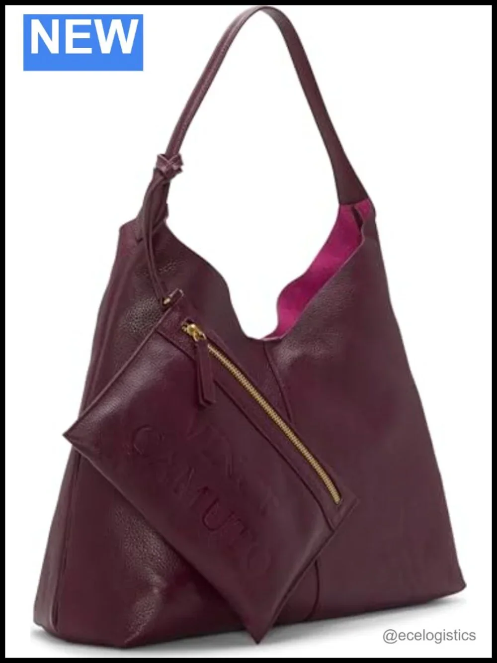 Genuine Leather Hobo Bag with Magnetic Closure 24